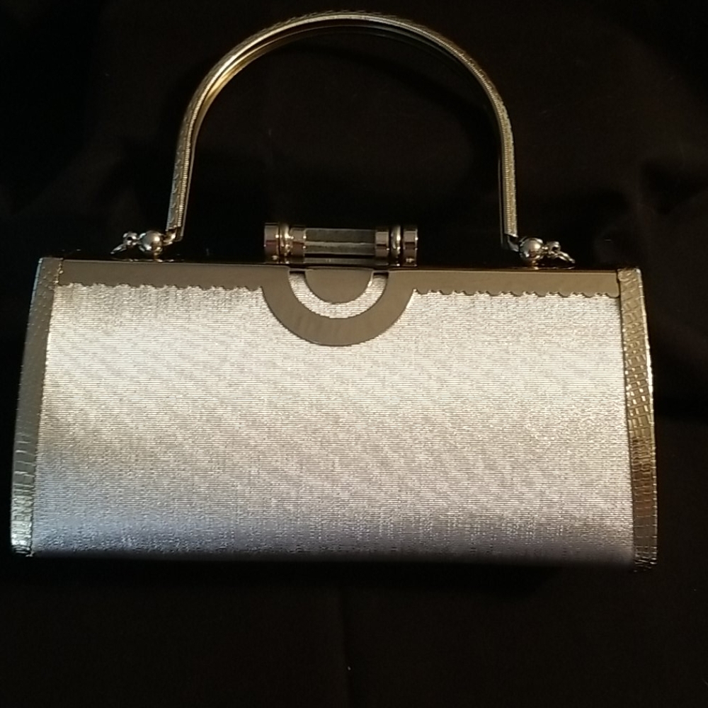 Metallic Silver Evening Purse  NWOT